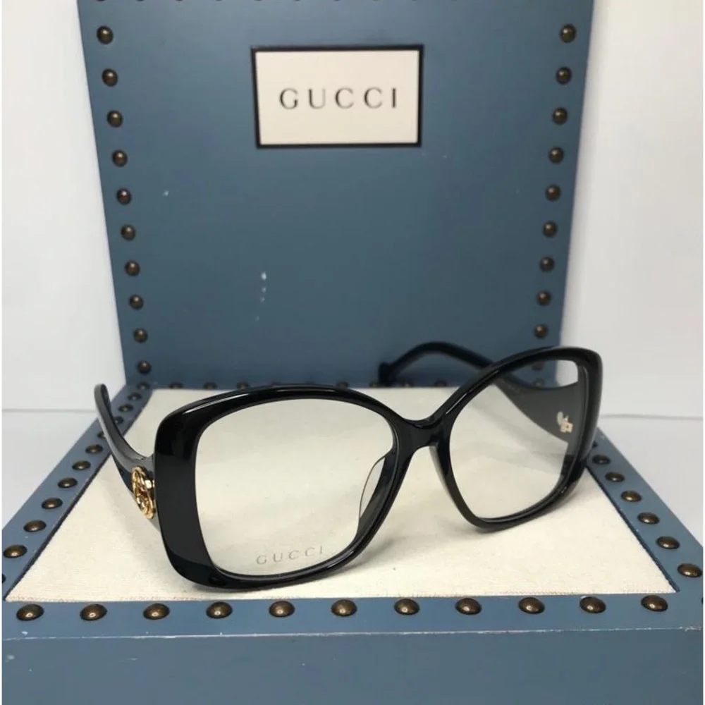 New Authentic Gucci Demo Butterfly Ladies Eyeglasses GG1236O 001 56 - Picture 3 of 16